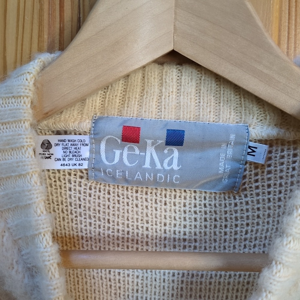 Vintage 80s/90s Icelandic By GE-KA Wool Sweater Pullover Medium Made in England - Picture 2 of 12